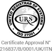 ISO 27001, certificato 216837/B/0001/UK/ITN